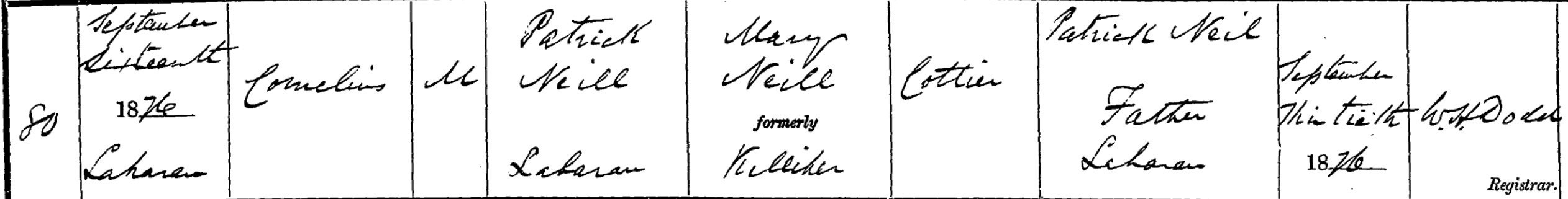 Cornelius O'Neill birth 1876